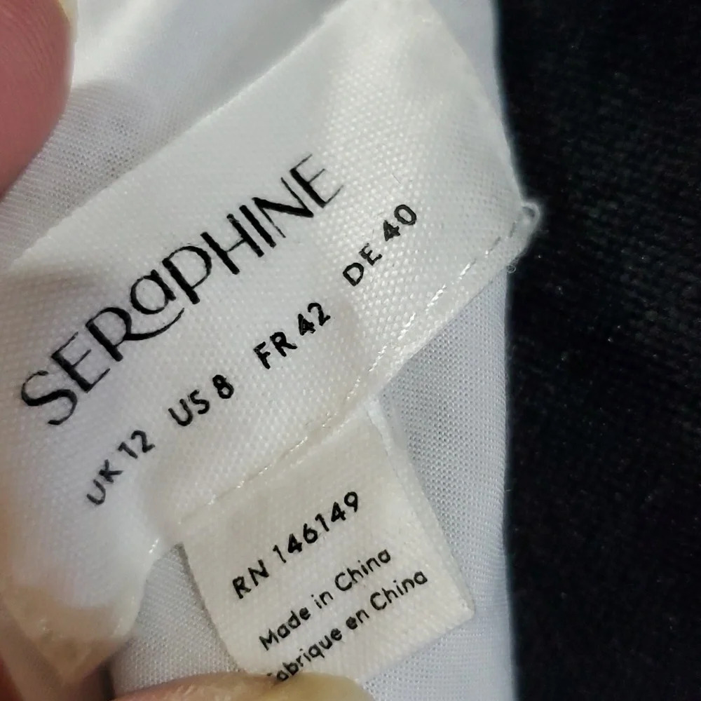 Seraphine light NWT pin tuck tie waist snakeskin grey white maternity top - Picture 7 of 8